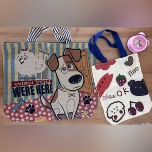 Handmade bundle Canvas Tote Bag for Mom and kids